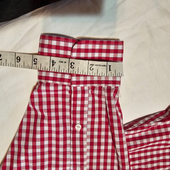 Dockers Men's Long Sleeve Button Down Red White Blue Check Shirt 2XLT NWOT TALL - Picture 10 of 10